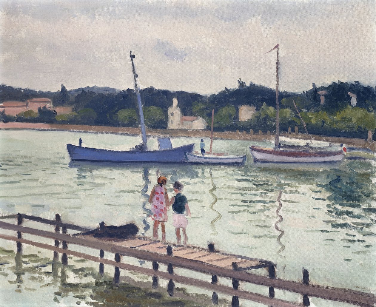 Çocuklar ve Yelkenliler; Porquerolles'daki Çocuklar by Albert Marquet