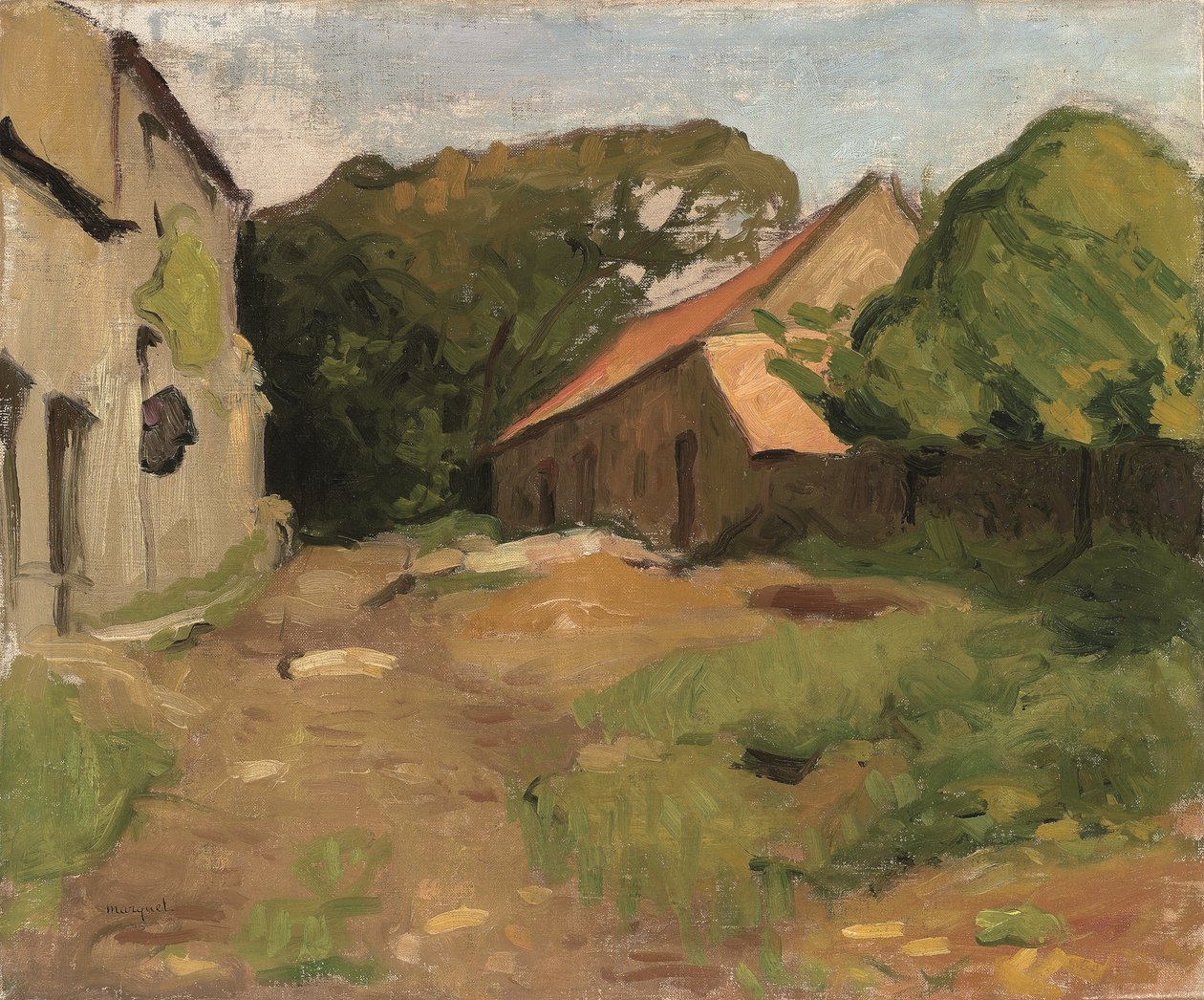 La Percaillerie'deki (Normandiya) Çiftlik Avlusu by Albert Marquet