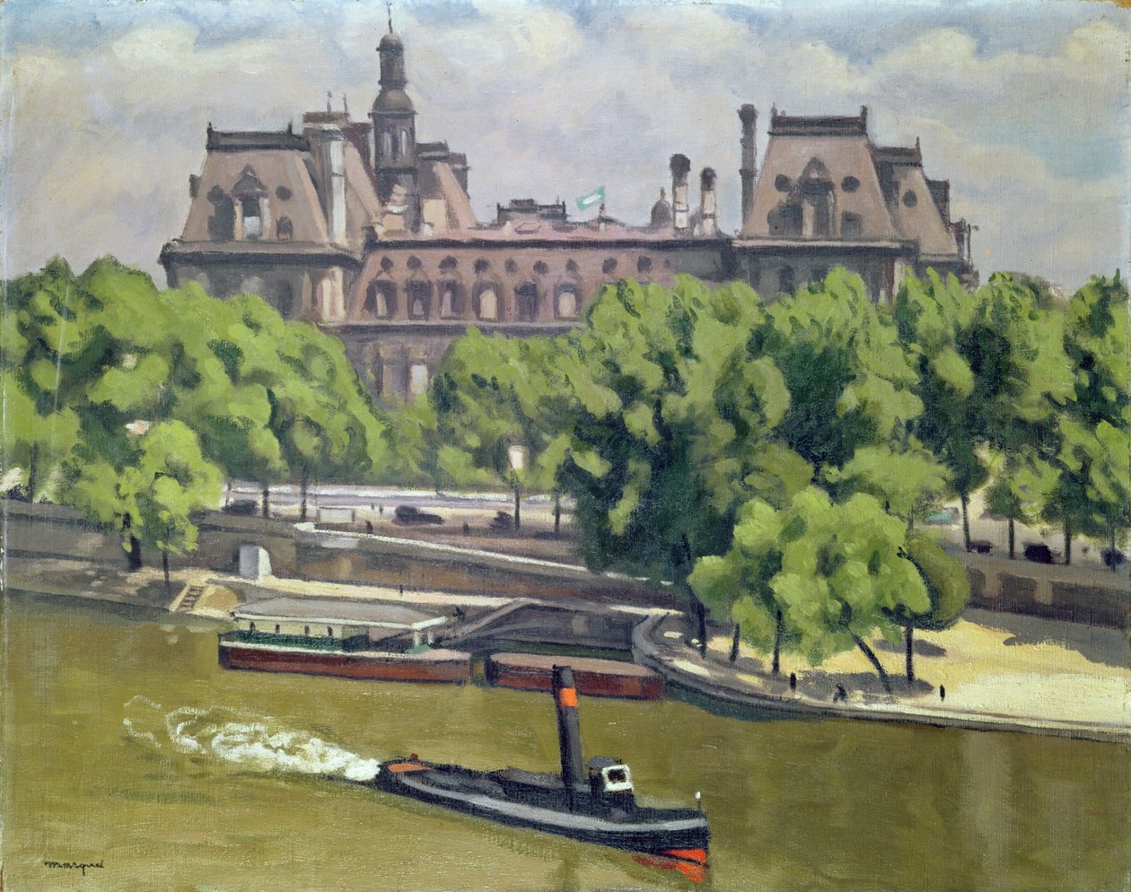 Hotel de Ville ve Seine, Paris by Albert Marquet