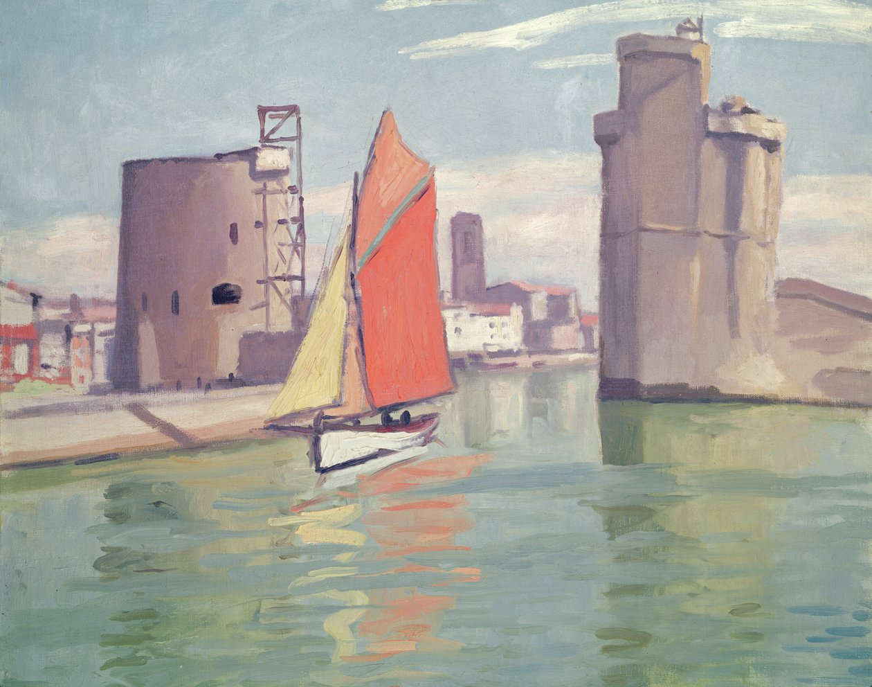 La Rochelle, dış limandan görülen eski limanın iki kulesi by Albert Marquet