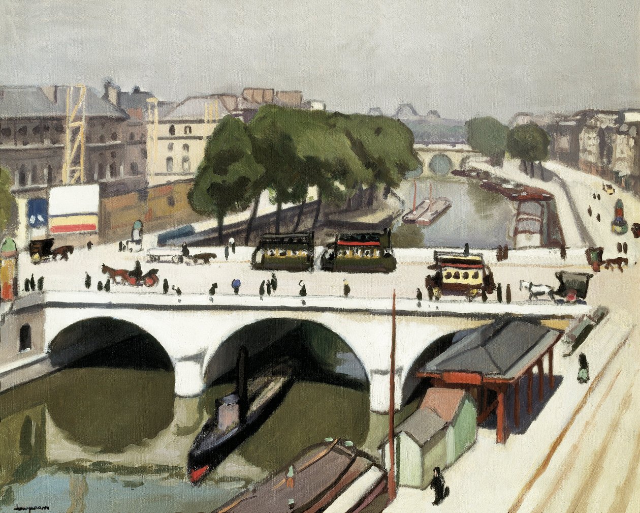 Paris'teki Pont Saint Michel. Albert Marquet'nin tablosu (1875-1947) by Albert Marquet