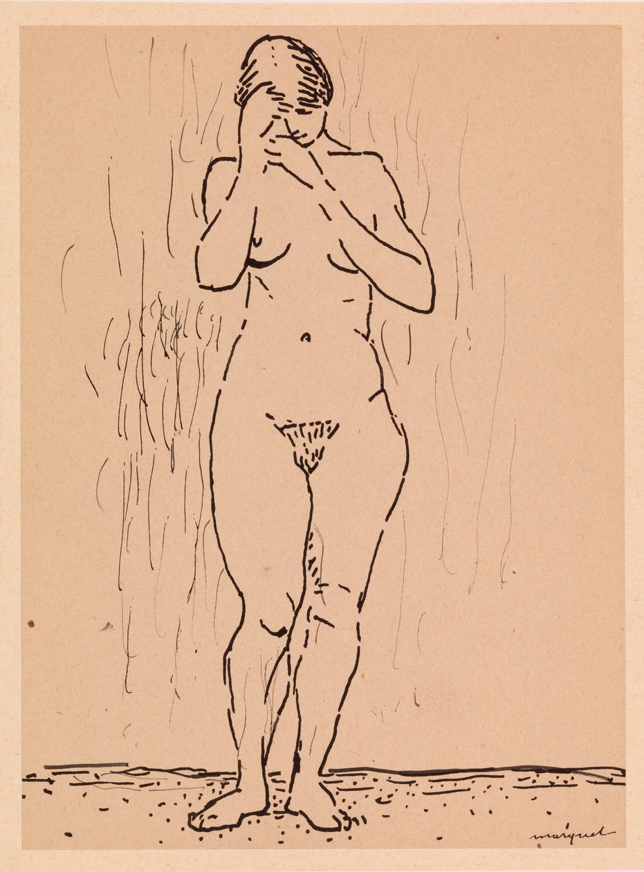 Çıplak Kadın Ayakta (kağıt üzerine kalem) by Albert Marquet