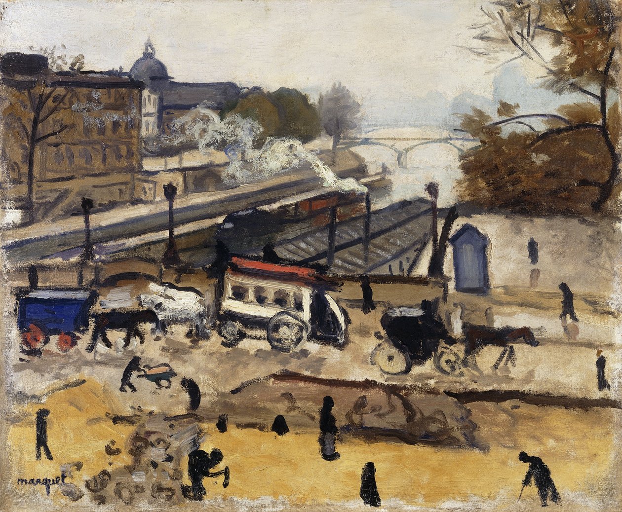 Paris, Yeni Köprü, iş; Paris, Pont Neuf, çalışıyor by Albert Marquet