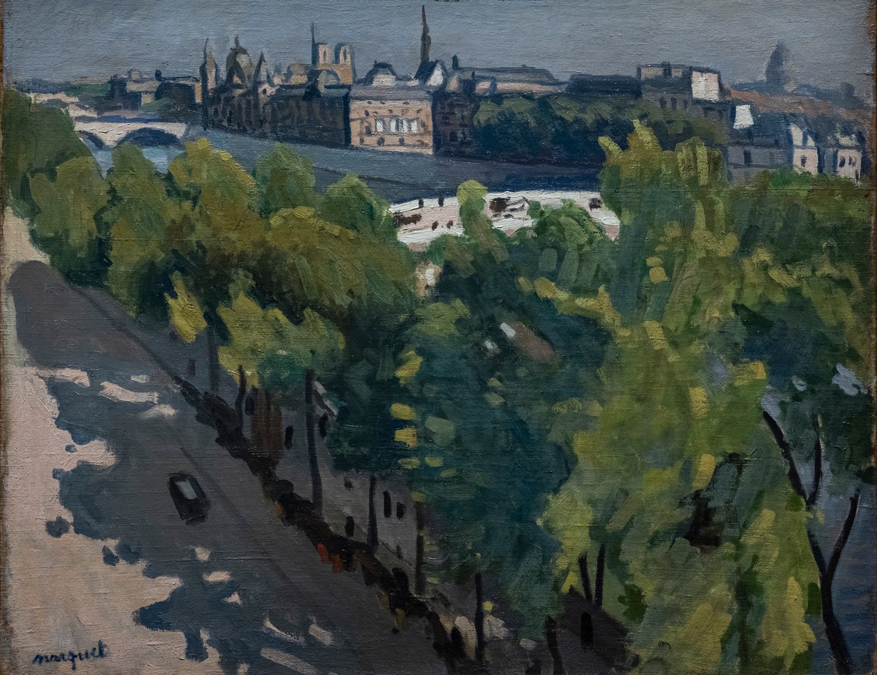 Quai du Louvre, Pont Neuf'a doğru bakıyor by Albert Marquet