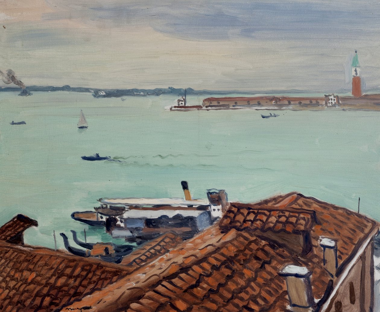 Venedik çatıları (panel üzeri yağlıboya) by Albert Marquet