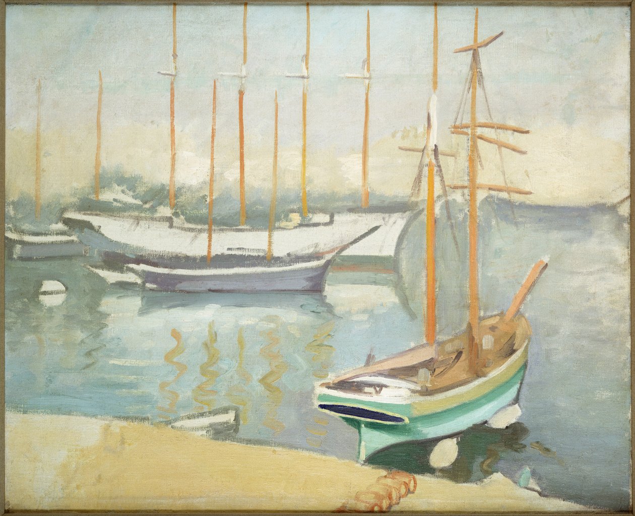 Marsilya'da Yelkenli Tekneler (tuval üzerine yağlıboya) by Albert Marquet
