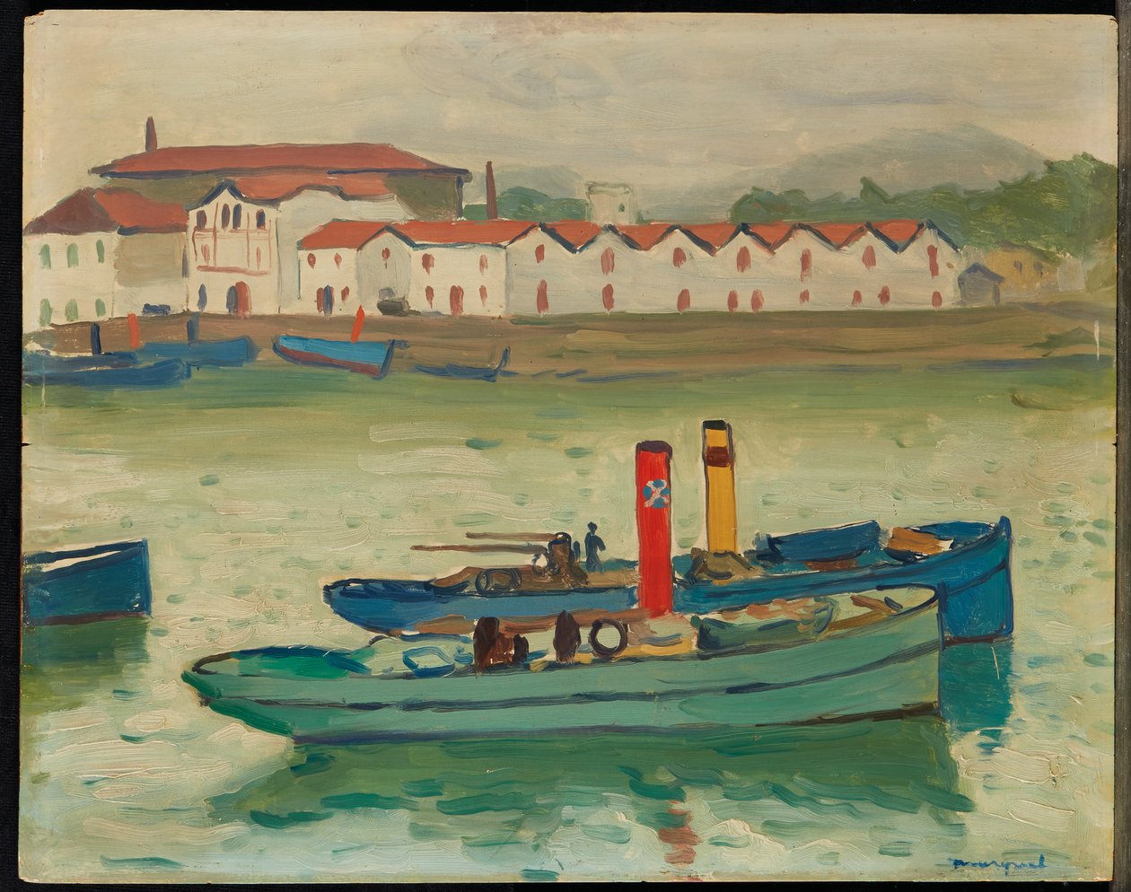 Saint-Jean-de-Luz, Balıkçı teknesi (panel üzeri yağlı boya) by Albert Marquet