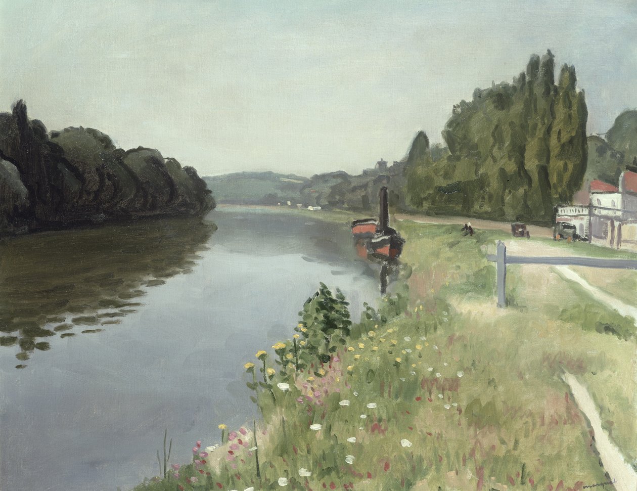 Mantes yakınlarındaki Mericourt'taki Seine Kıyıları by Albert Marquet