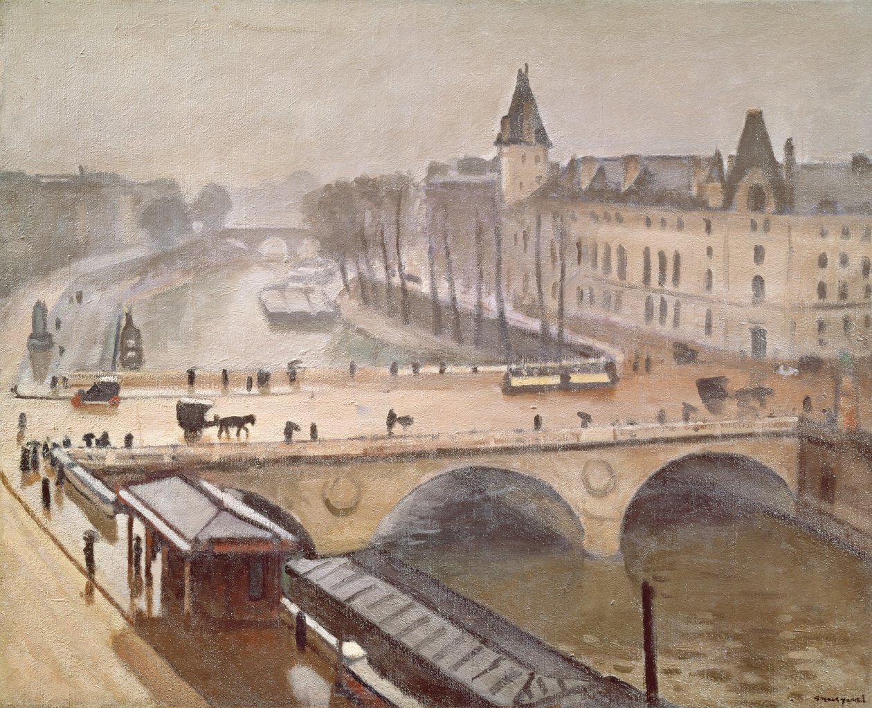 Adalet Sarayı ve Pont au Change, Paris (tuval üzerine yağlı boya) by Albert Marquet