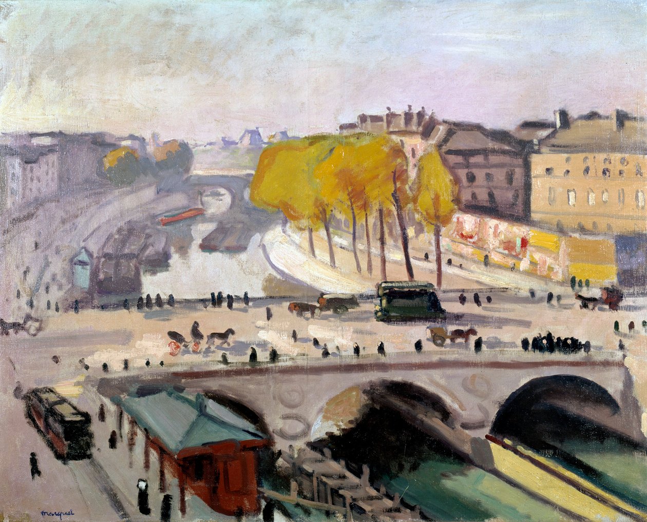 Pont Saint Michel ve Paris'teki Quai des Grands Augustins by Albert Marquet