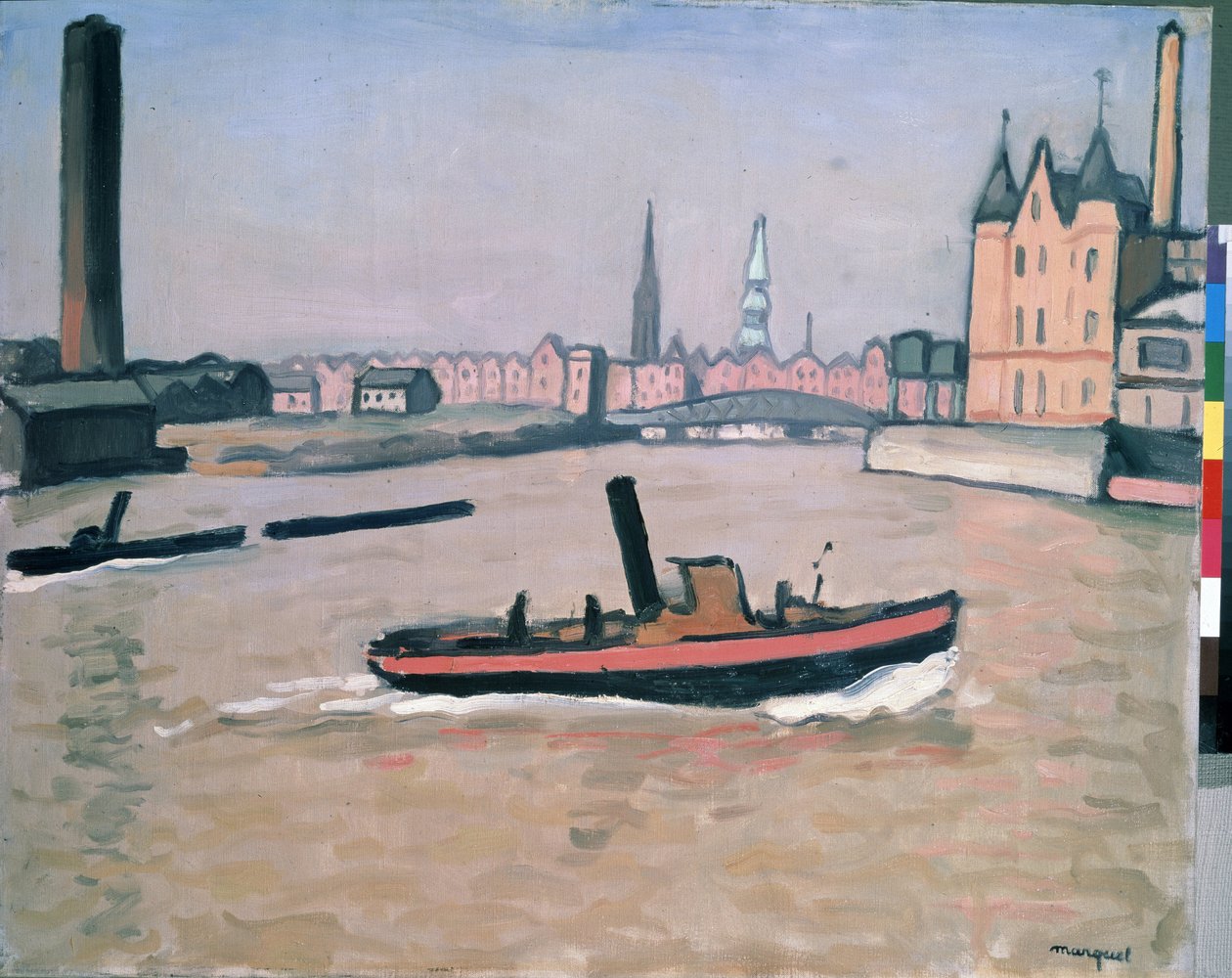 Hamburg Limanı 1909 (tuval üzerine yağlı boya) by Albert Marquet