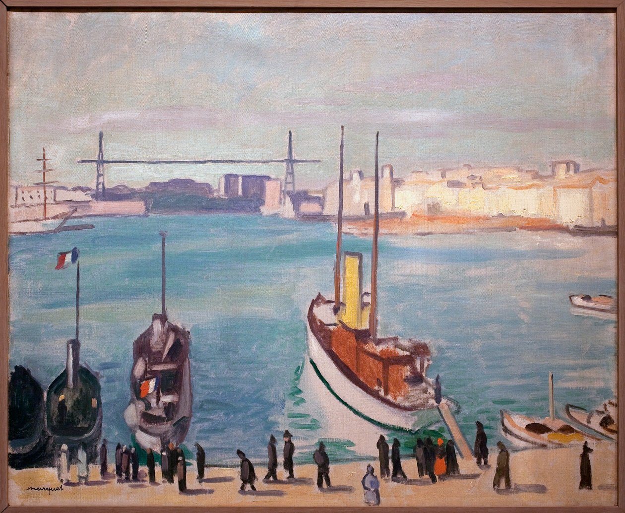 Marsilya Limanı (Bouche du Rhone) - Arka planda feribot köprüsü görülebilir by Albert Marquet