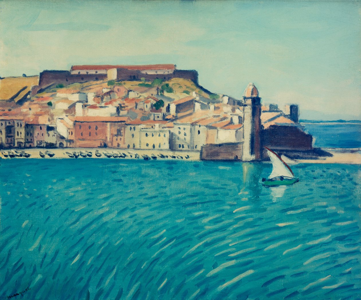Collioure Limanı'nın görünümü (tuval üzerine yağlıboya) by Albert Marquet