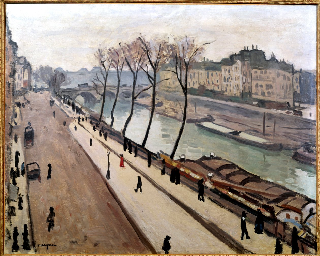 Paris'teki Quai des Grands Augustins'ten Seine Nehri'nin görünümü by Albert Marquet