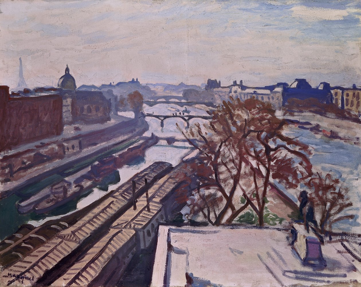 Henri IV anıtı ile Seine manzarası by Albert Marquet