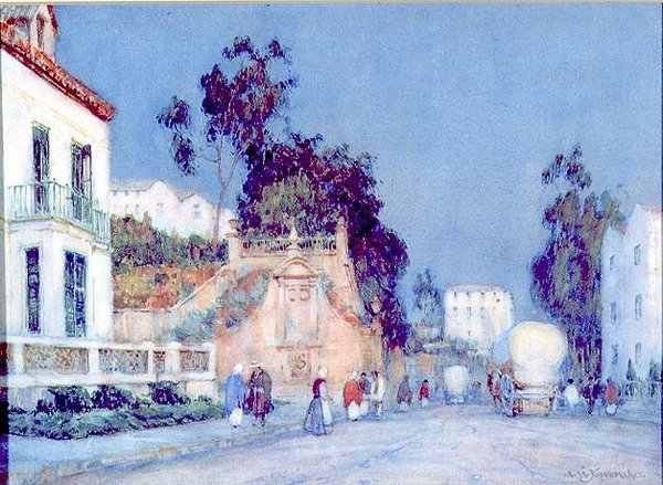 Bir İspanyol Kasabasında Erken Akşam by Albert Moulton Foweraker
