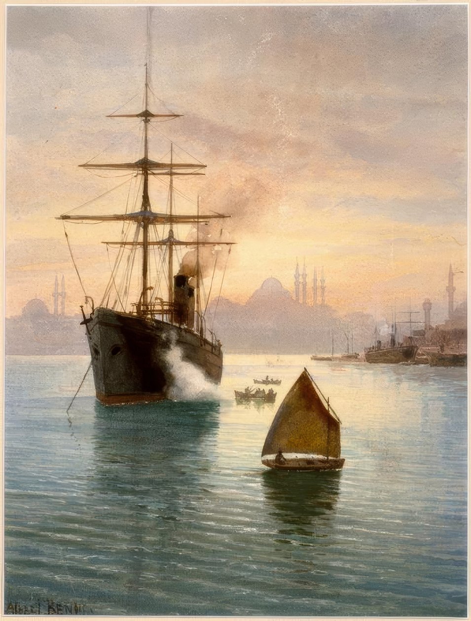 İstanbul, liman / suluboya Albert Nikolajewitsch Benois by Albert Nikolajewitsch Benois