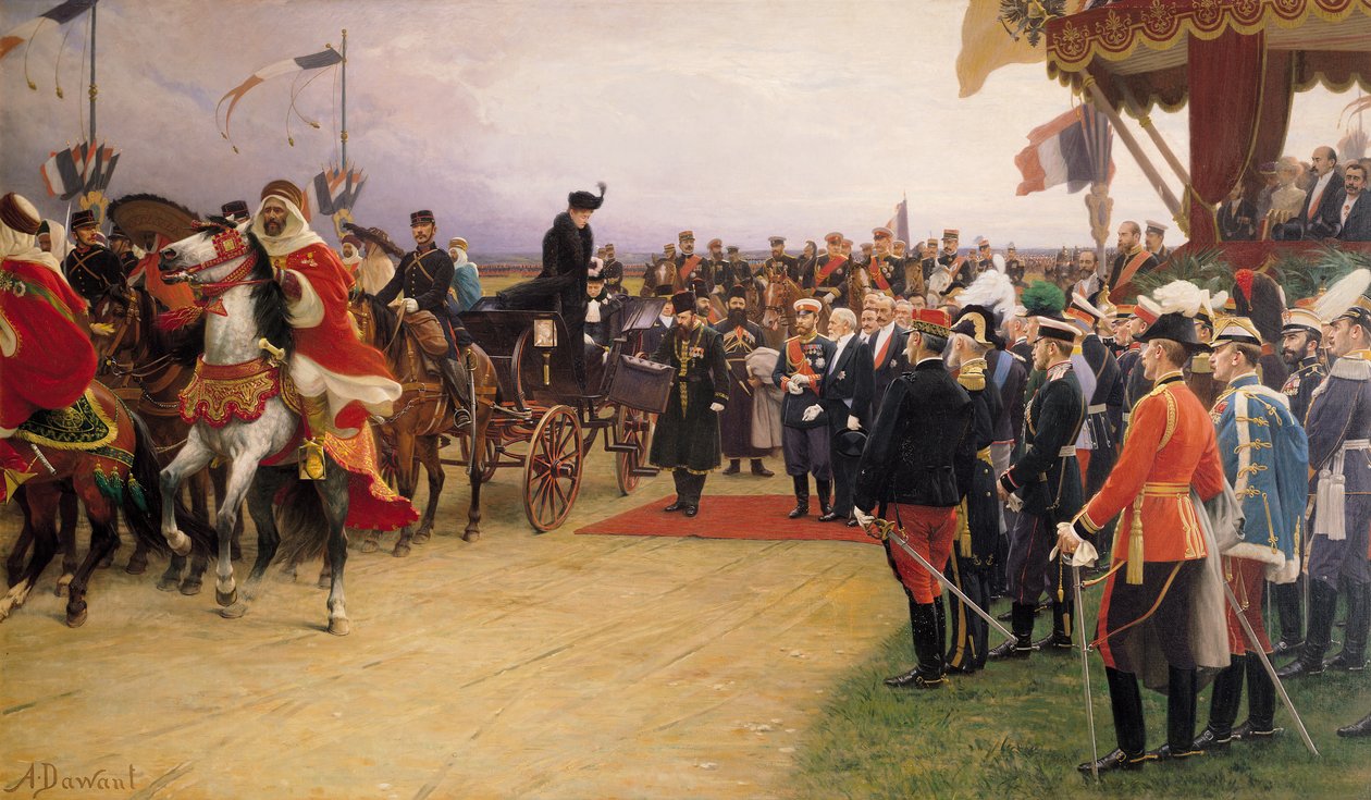 Başkan Emile Loubet (1838-1929) Çar II. Nicolas (1868-1917) ve Tsarina Alexandra