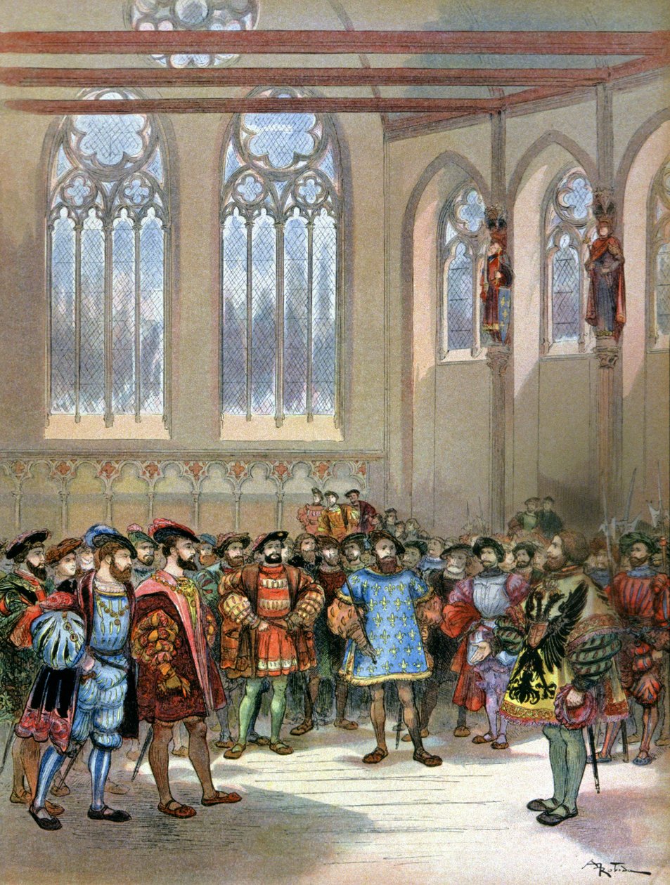 I. François tarafından alınan Charles Quint'in Habercisi by Albert Robida