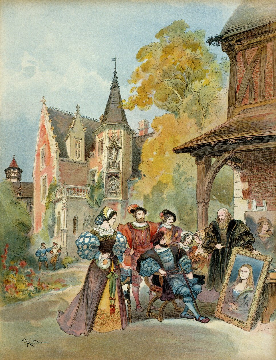 Kral I. François (1494-1547), 1516-1519 yılları arasında Amboise kraliyet kalesinin yakınında, Leonard de Vinci