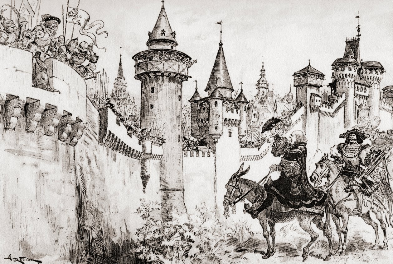 La Harangue Faite Par Ulric Gallet Bir Picrochole veya Ulric Gallet tarafından Picrochole'a sunulan nutuk. by Albert Robida