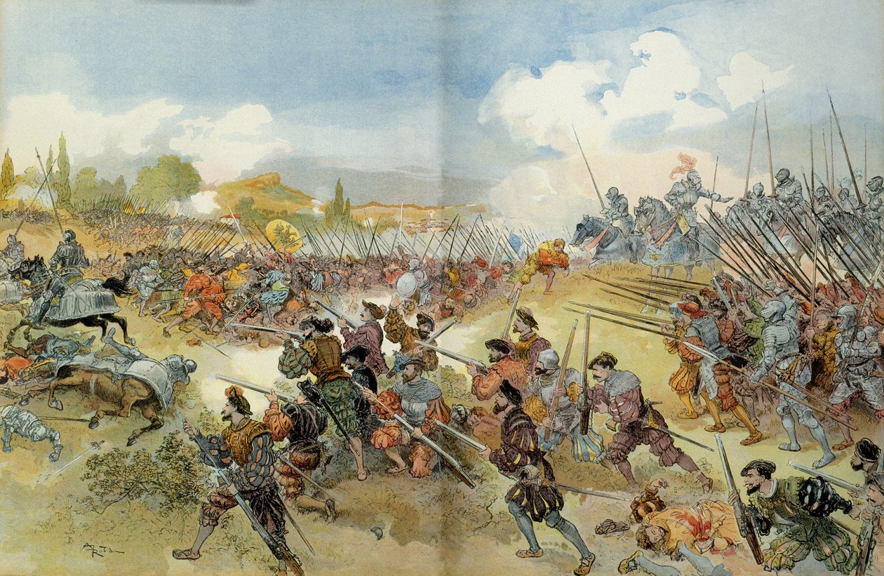 Dokuzuncu İtalyan Savaşı (1542-1546): Kiraz Savaşı (İtalya) by Albert Robida