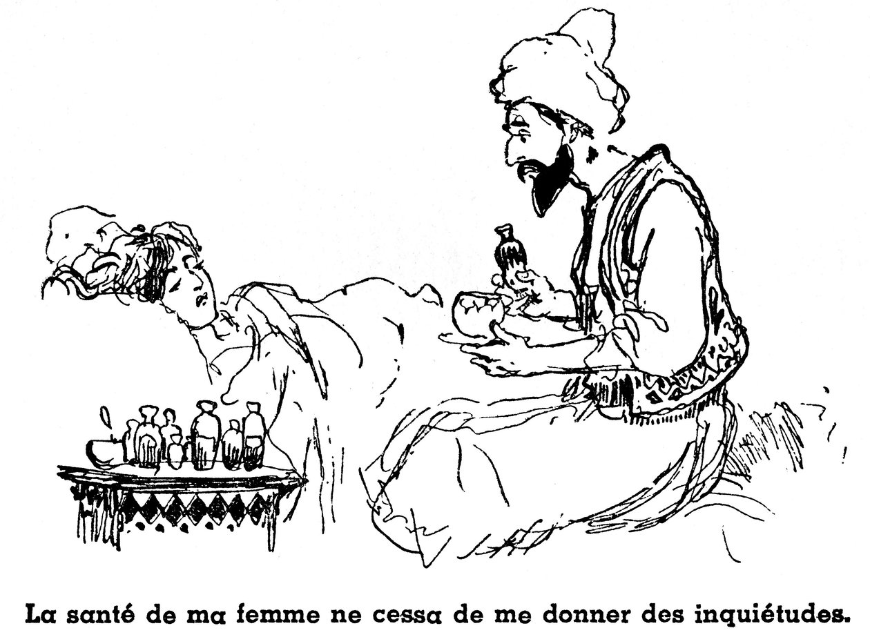 Denizci Sindbad (Sinbad) - bin bir (1001) gecenin hikayesi - maceralarını anlatan 1948 tarihli bir kitabın illüstrasyonu (Fortin baskısı, Wonderful Imaging of Childhood koleksiyonu) - Albert Robida#39;nın illüstrasyonu (1848 - 1926) - Dördüncü yolculuk : E by Albert Robida