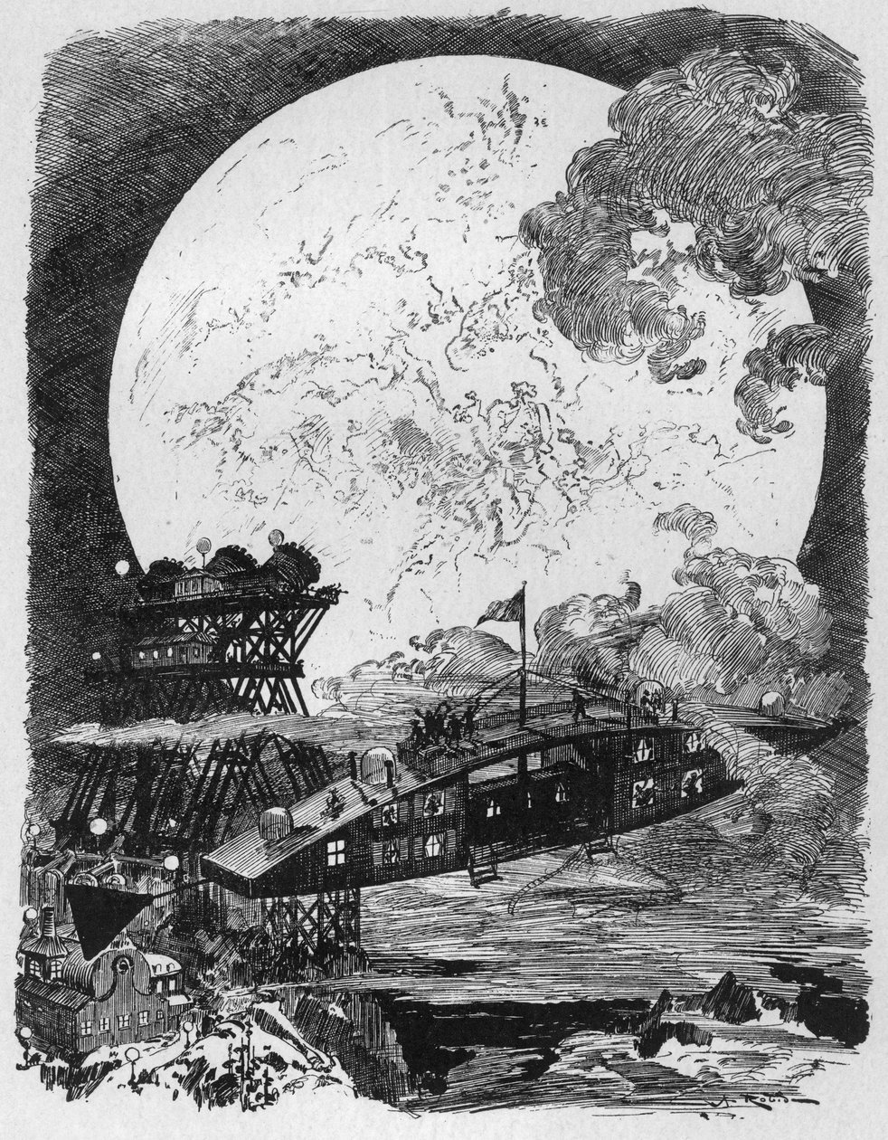 Space Conquete: Ay#39;a Yolculuk by Albert Robida