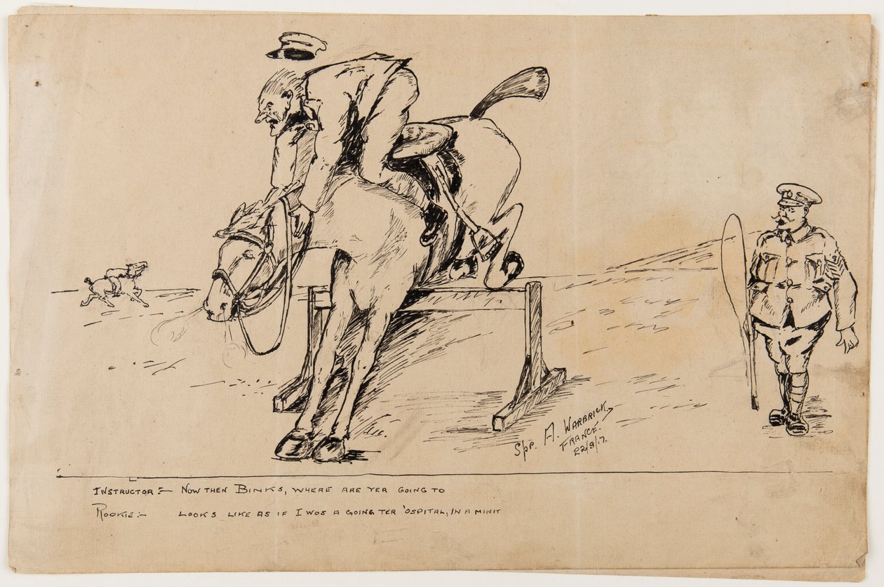 Birinci Dünya Savaşı karikatürü, 22 Eylül 1917 (kağıt üzerinde kalem ve mürekkep) by Albert Warbrick