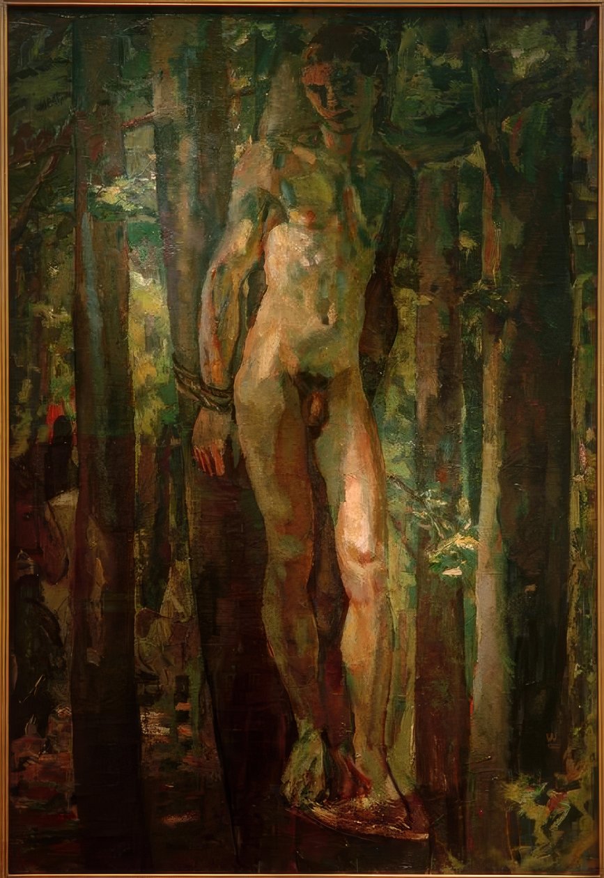 Sebastian ormanda bağlı by Albert Weisgerber