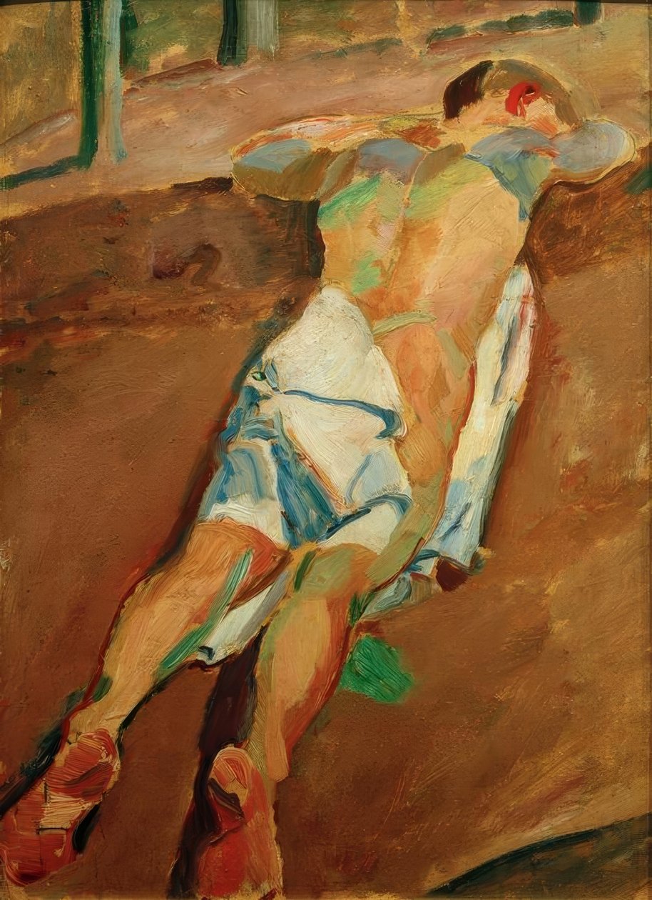 uzanmış erkek çıplak by Albert Weisgerber