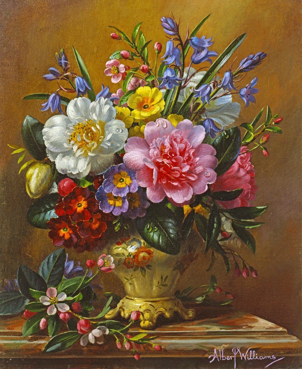 AB1112 Şakayık, yaban mersini ve çuha çiçeği by Albert Williams