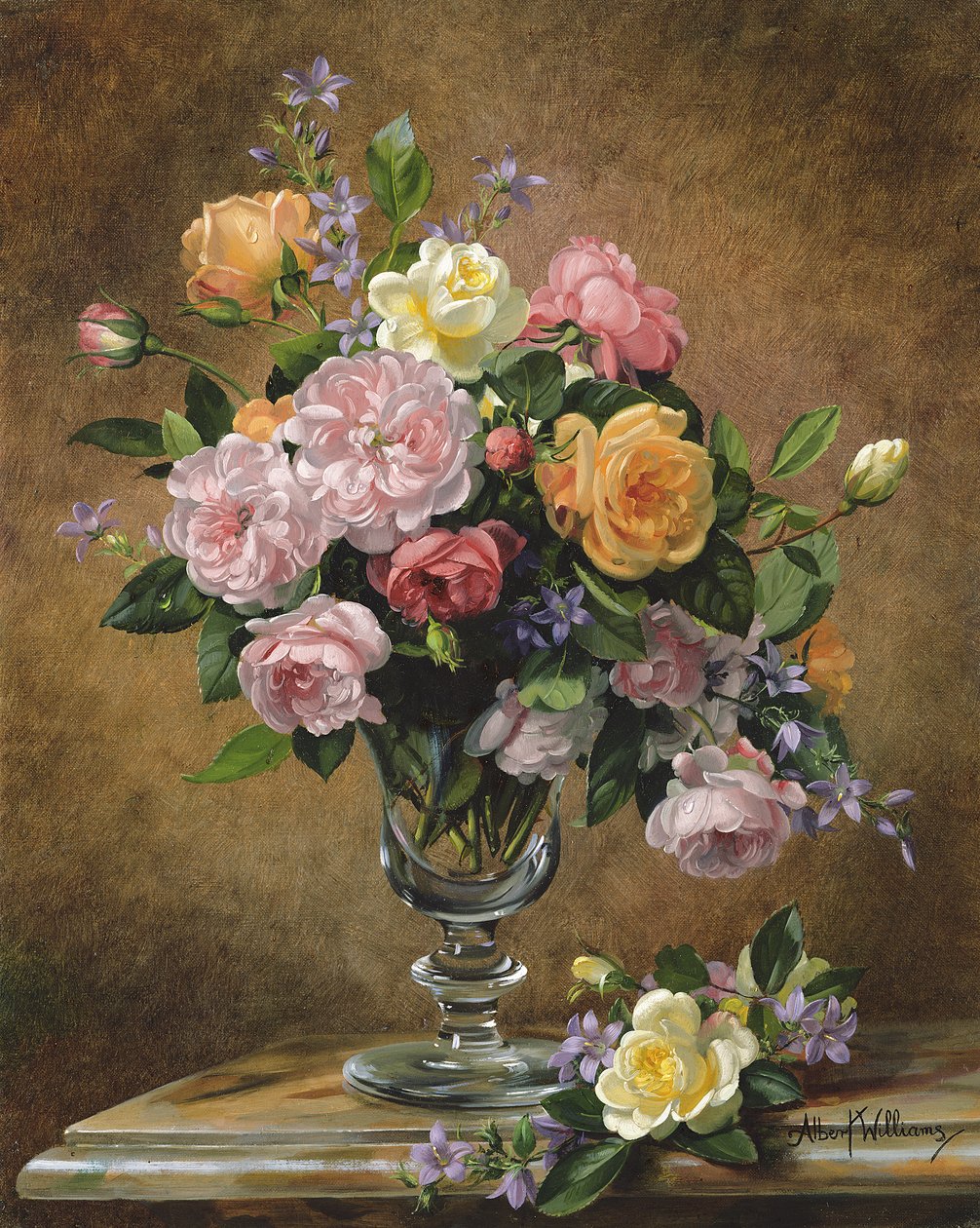 Cam vazoda güller by Albert Williams