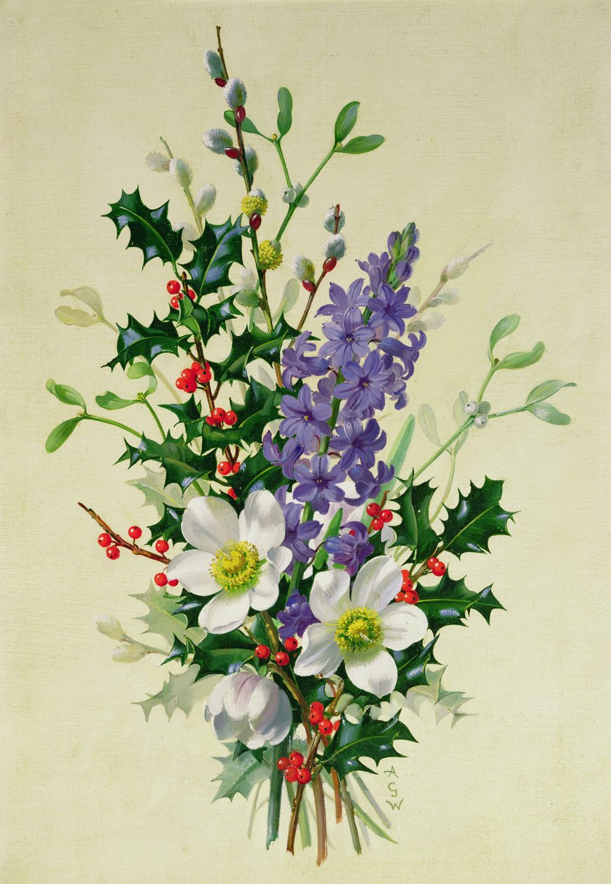 Dogrose, Holly, Ökseotu ve Larkspur Spreyi (1) by Albert Williams