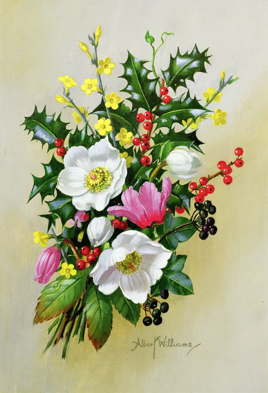 Dogrose, Holly, Ökseotu ve Larkspur Spreyi by Albert Williams