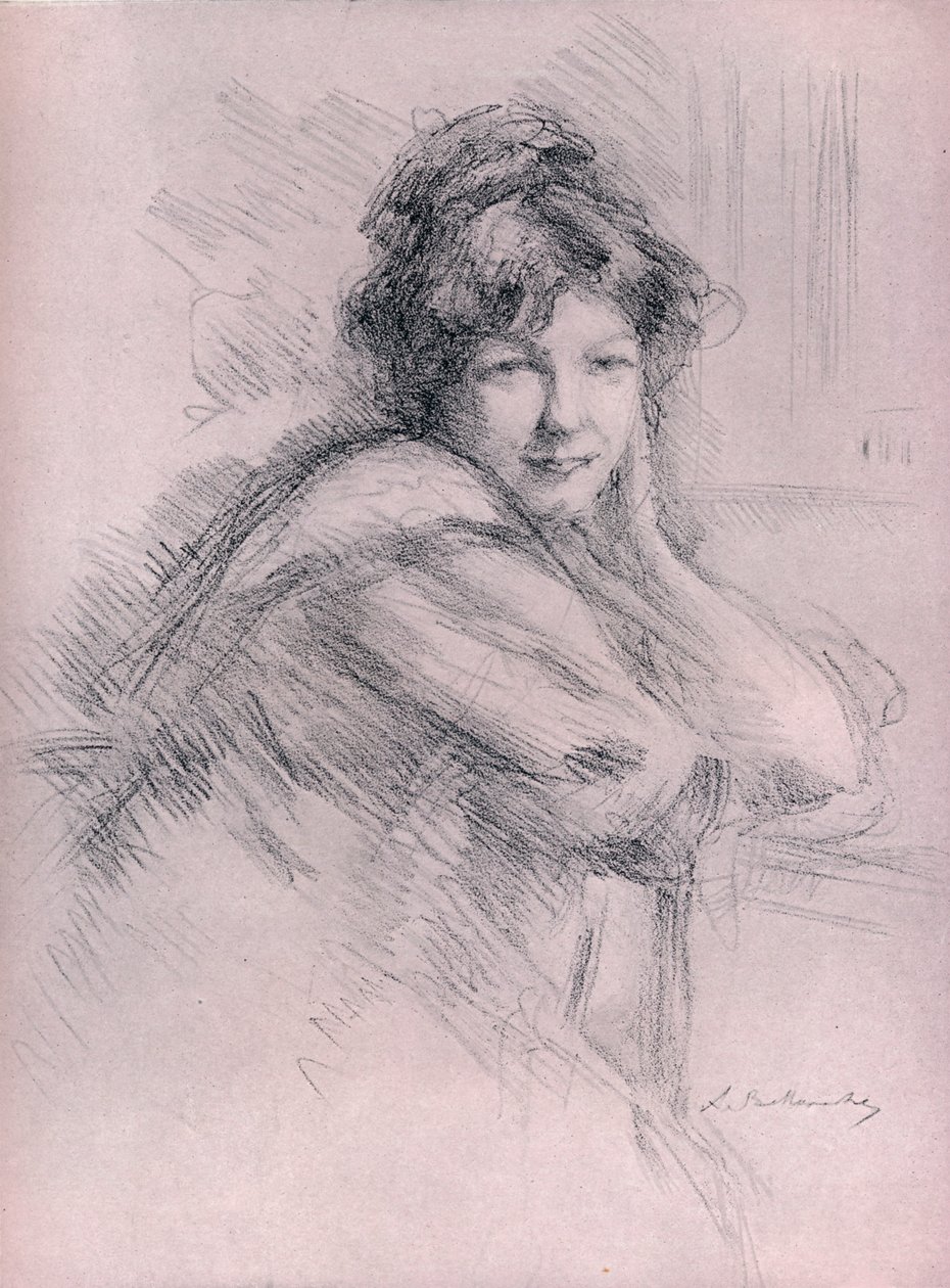 Bir kadının litografi portresi, c1905 by Albert de Belleroche