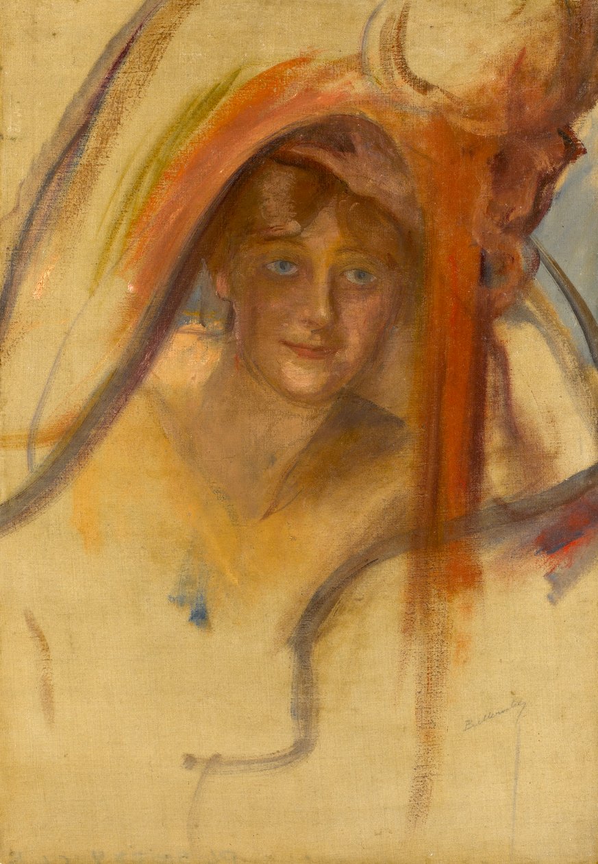 Femme a la Harpe için çalışma, c.1902 by Albert de Belleroche