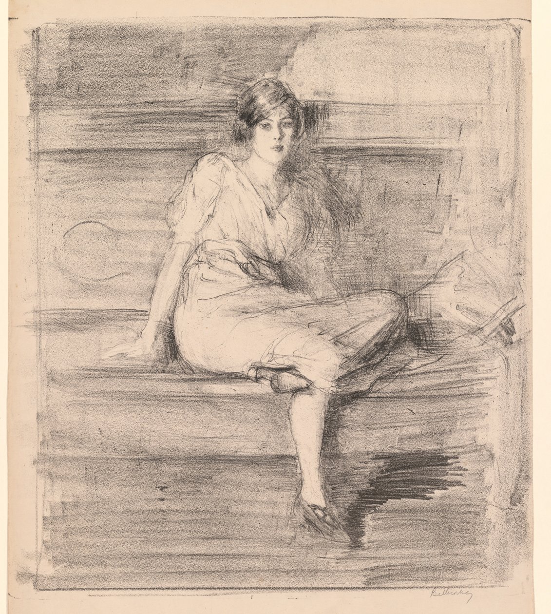 İsimsiz Genç Bayan Oturan, 1914. by Albert de Belleroche