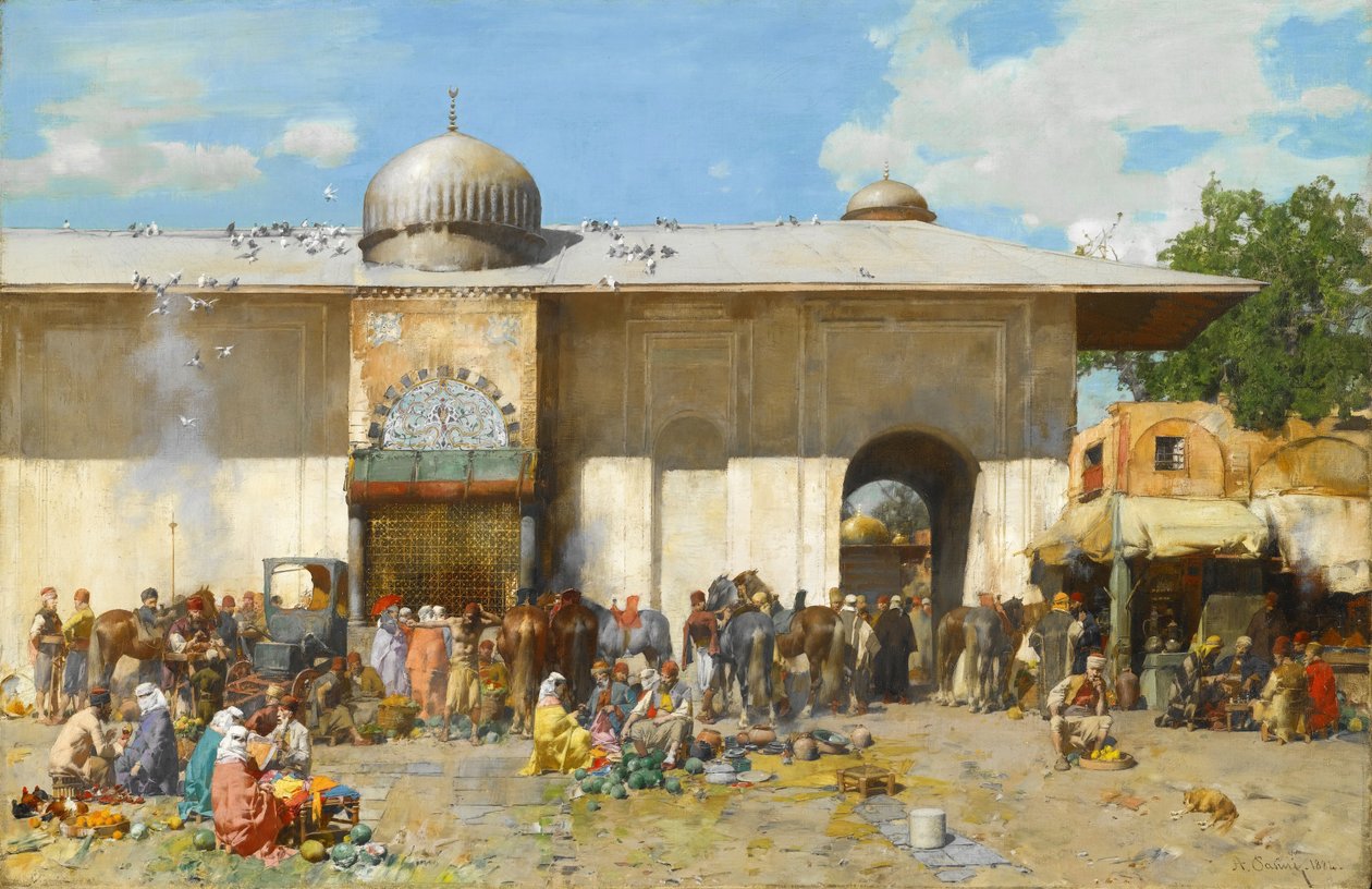 Bir Pazar Sahnesi by Alberto Pasini