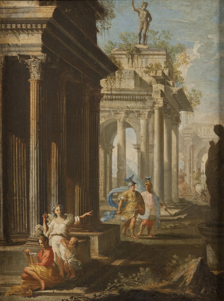 Korint Tapınağında Kitap Okuyan Kız, c.1710 by Alberto Carlieri