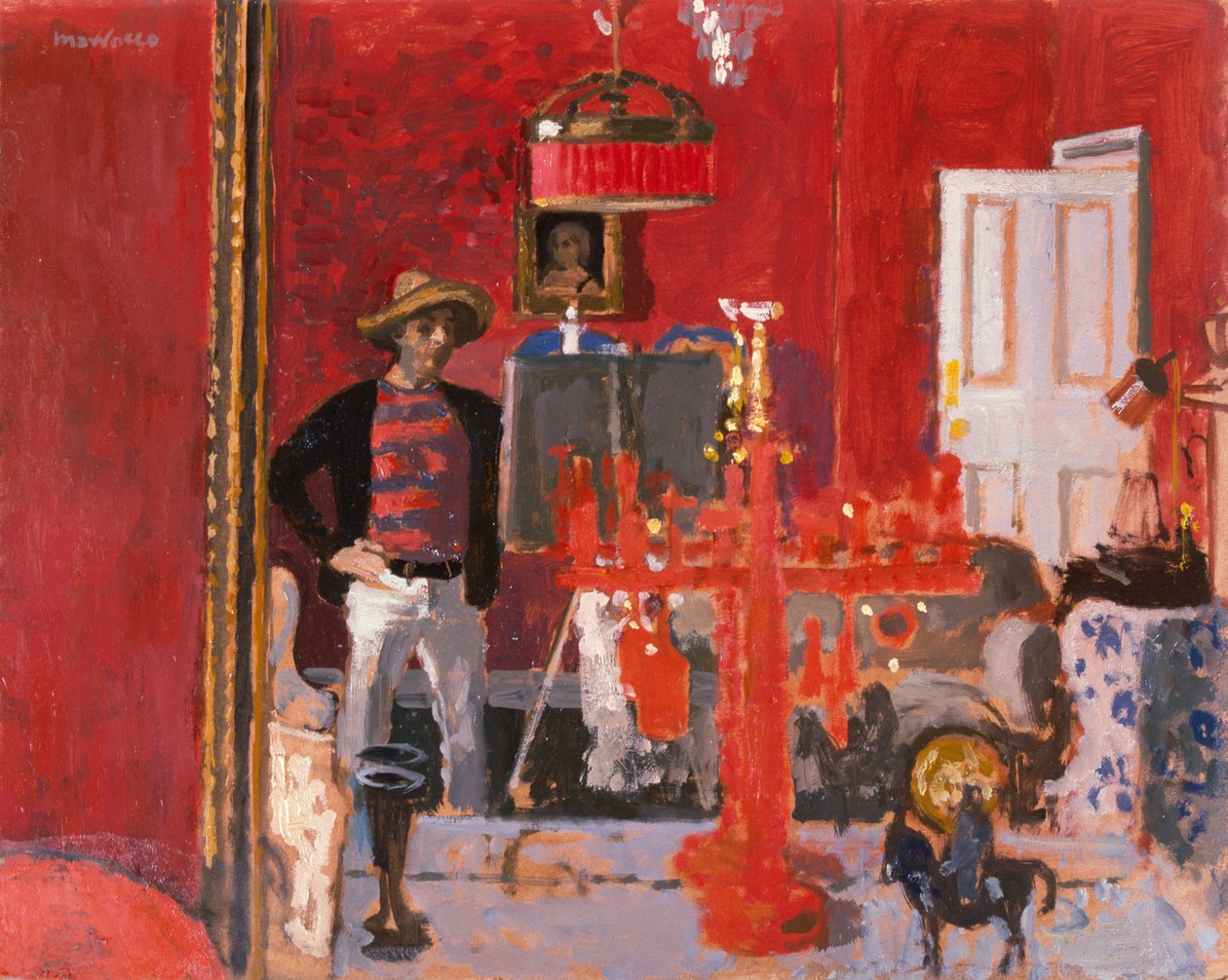 Türk Şapkalı Otoportre (gemide yağ) by Alberto Morrocco