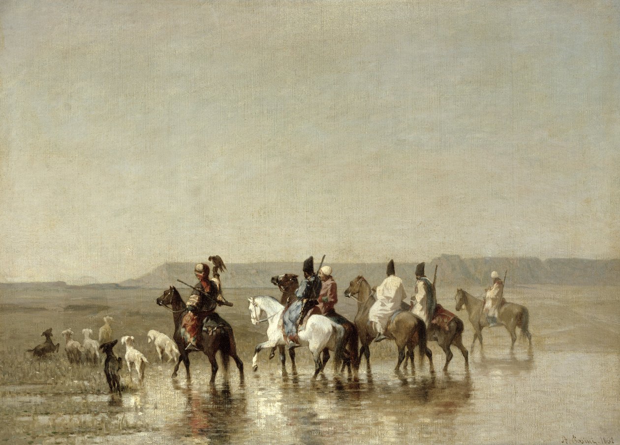 Bir Şahin Avı, 1862 by Alberto Pasini
