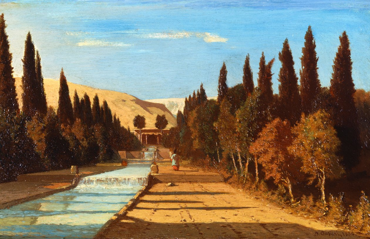 Pers görünümü, Alberto Pasini, panel üzerine yağlı boya by Alberto Pasini