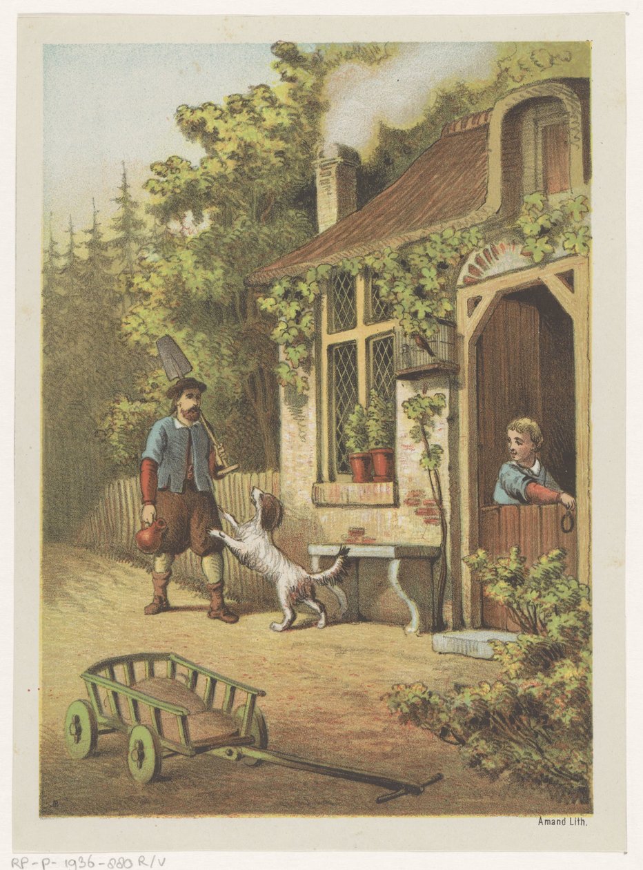 Bahçede selamlama by Albertus Barend Hendrik Braakensiek
