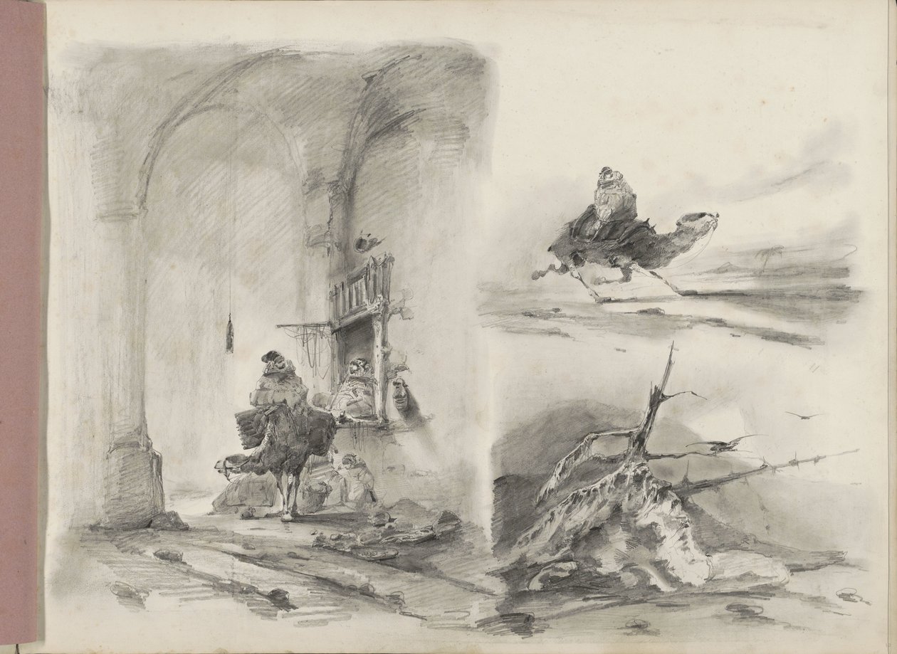 Bir kıyı açıklarında bir gemi enkazı da dahil olmak üzere çalışma sayfası by Albertus van Beest