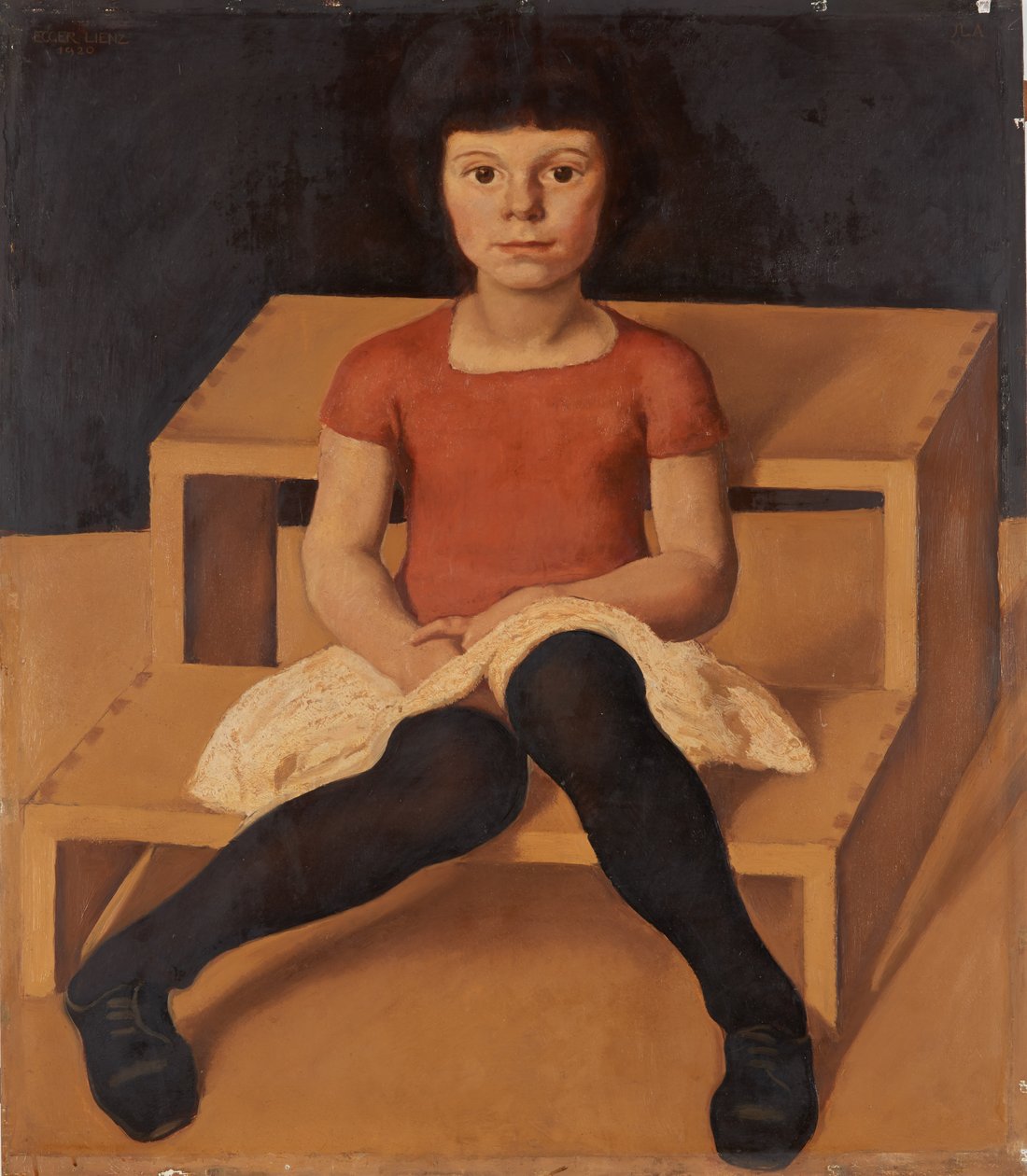 Sanatçının küçük kızı İla, 1920. by Albin Egger Lienz
