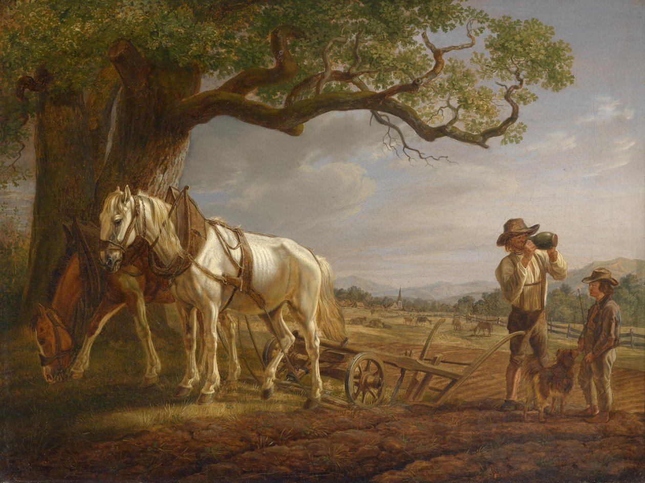 Tarlada Dinlenen Köylüler by Albrecht Adam