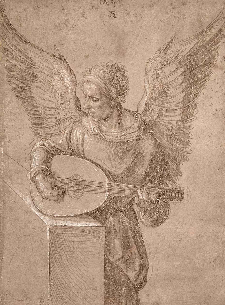 Ud çalan melek, 1491 by Albrecht Dürer