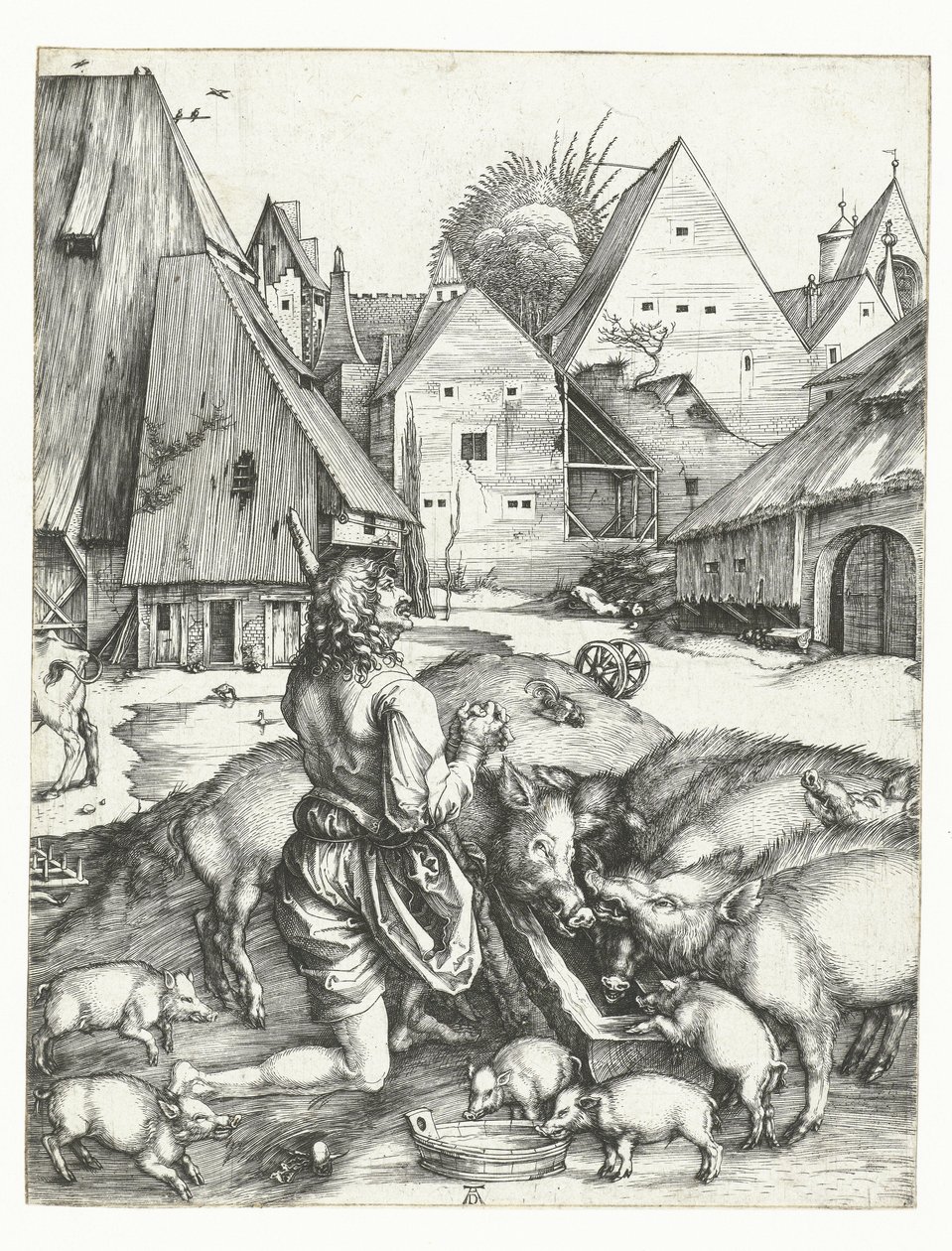 Domuzlarla müsrif oğul by Albrecht Dürer