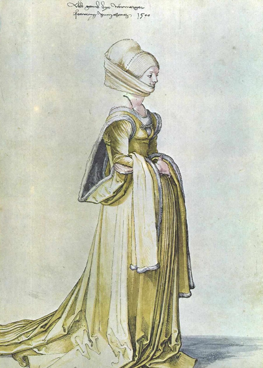 Dans elbiseli bir Nürnberg kadını by Albrecht Dürer